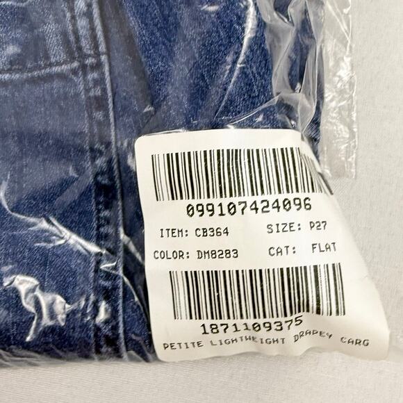 J Crew Factory Lightweight Drapey Cargo Jogger Jean Size 27 Petite Med Blue Wash - Picture 13 of 15